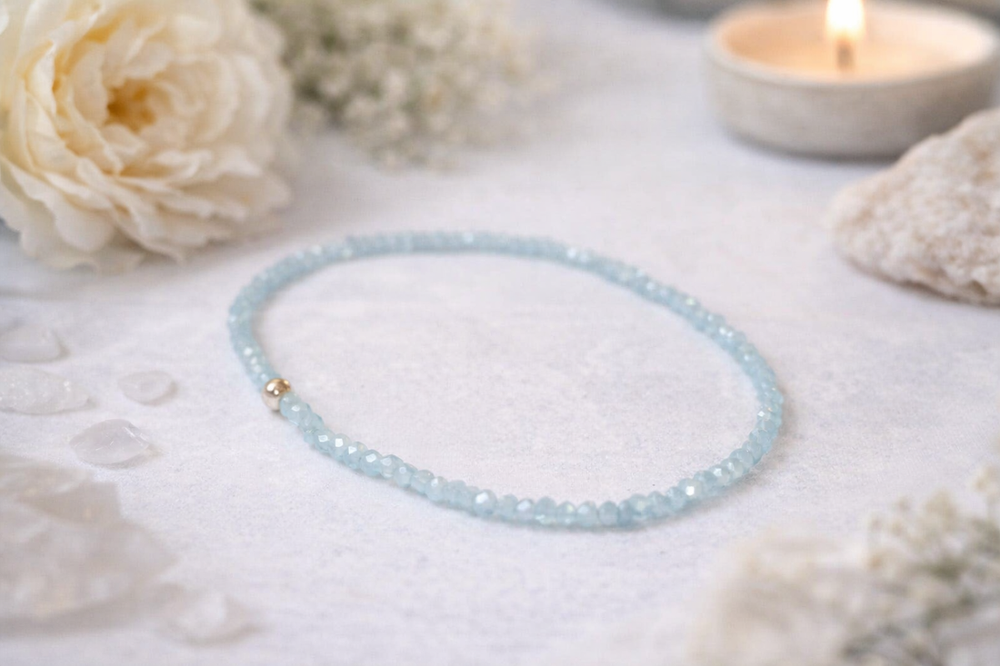 Armband Kyanit 2 mm facettiert Perle