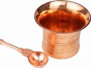 Charan Amrit Set aus Kupfer
