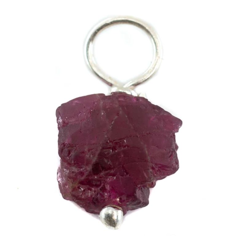 Roher Edelstein-Anhänger Rosa Turmalin 925 Silber (8 – 12 mm)