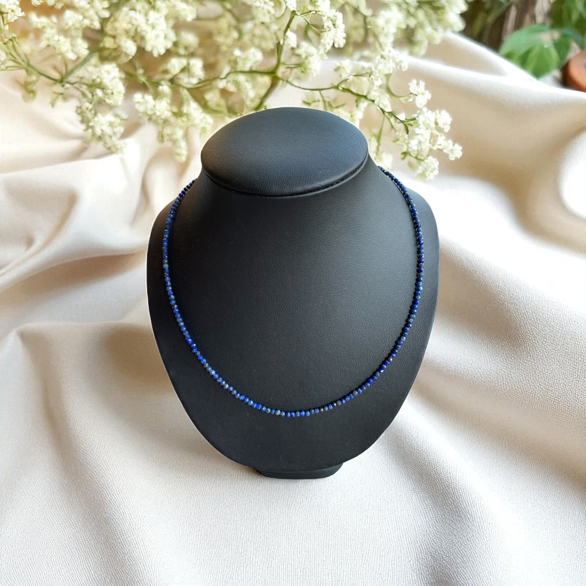 Edelsteinkette Lapislazuli facettiert, 2-3mm, 42cm