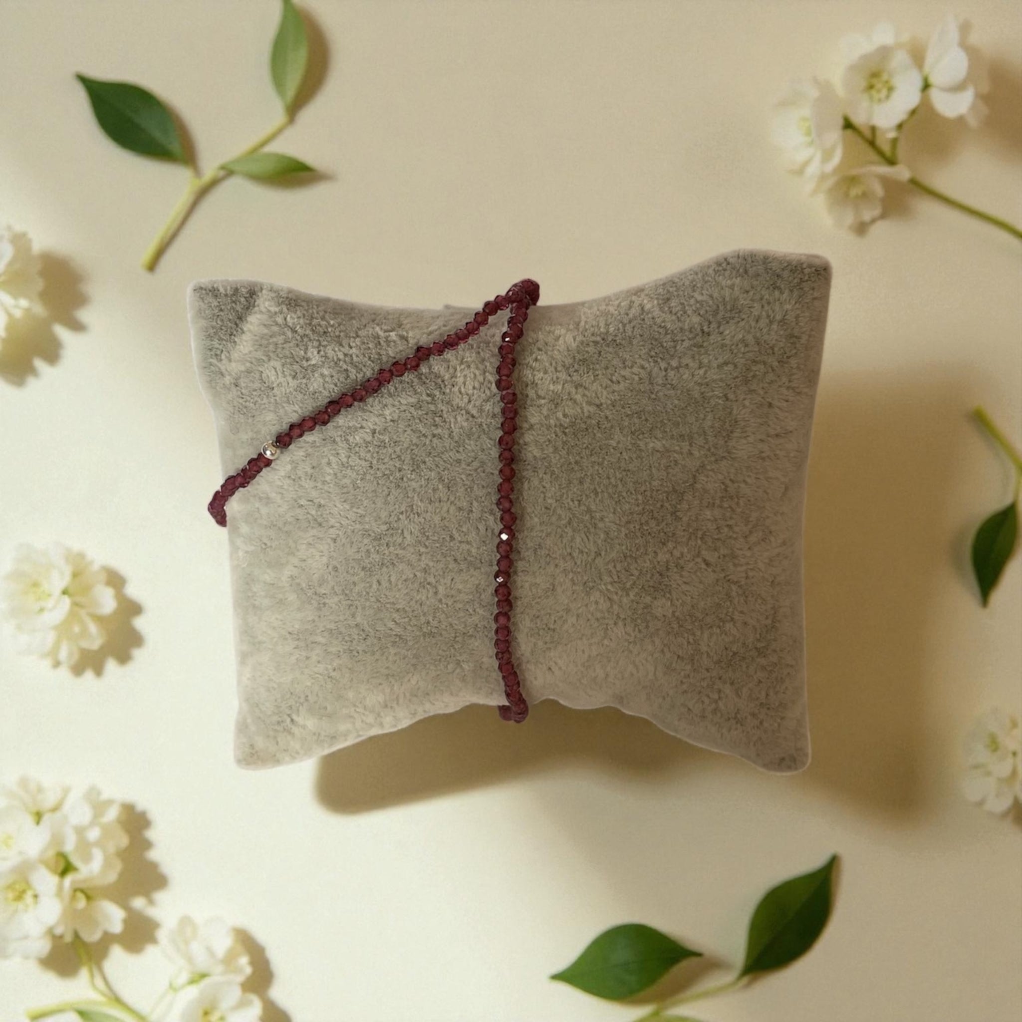 Armband Granat Kugel 2 mm