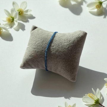 Armband blauer Chalcedon facettiert 2 mm