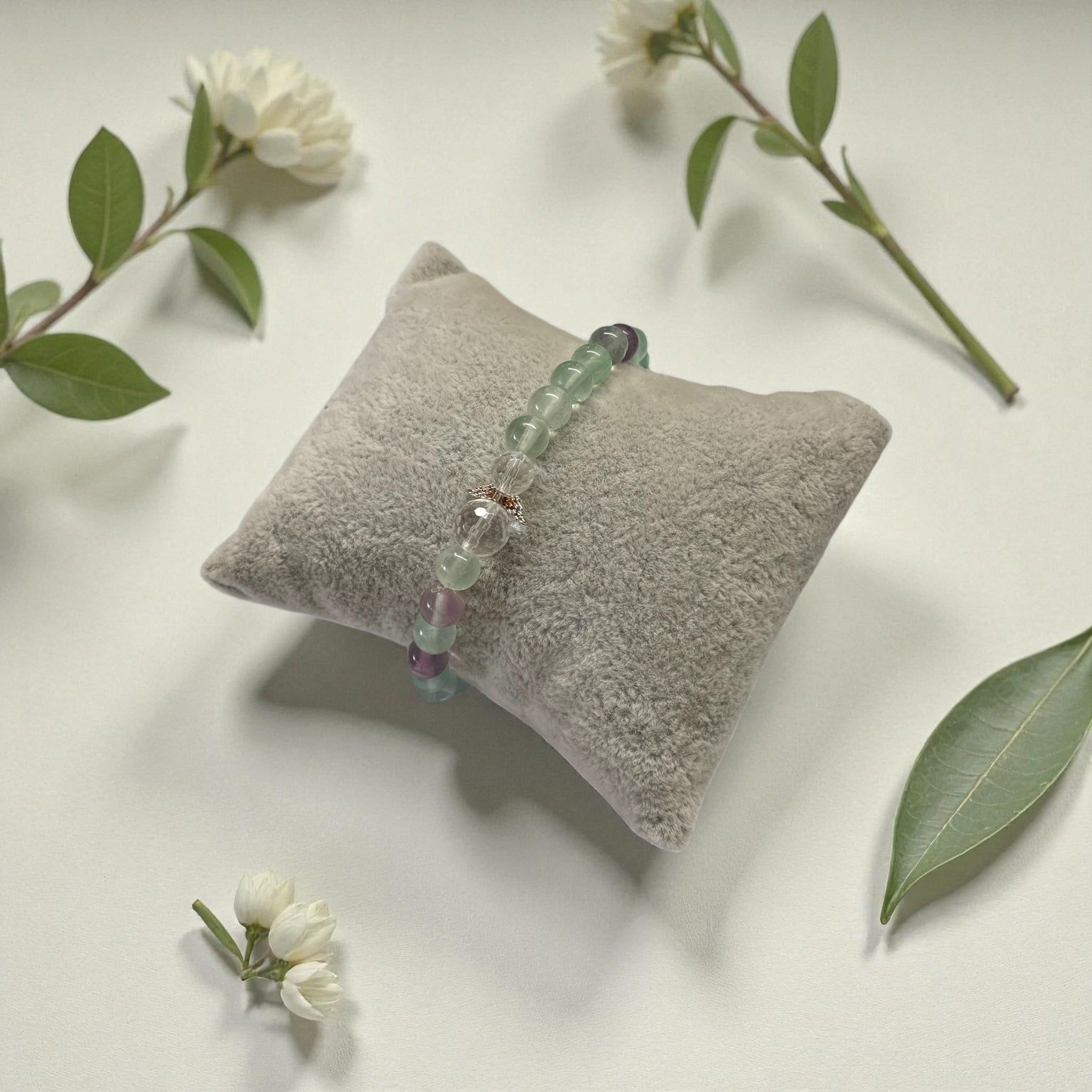 Armband Fluorit mit Engelsflügel