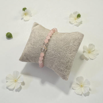 Armband Rosenquarz mit Engelsflügel