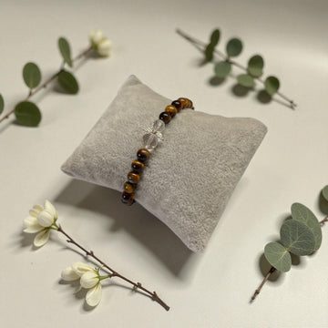 Armband Tigerauge mit Engelsflügel