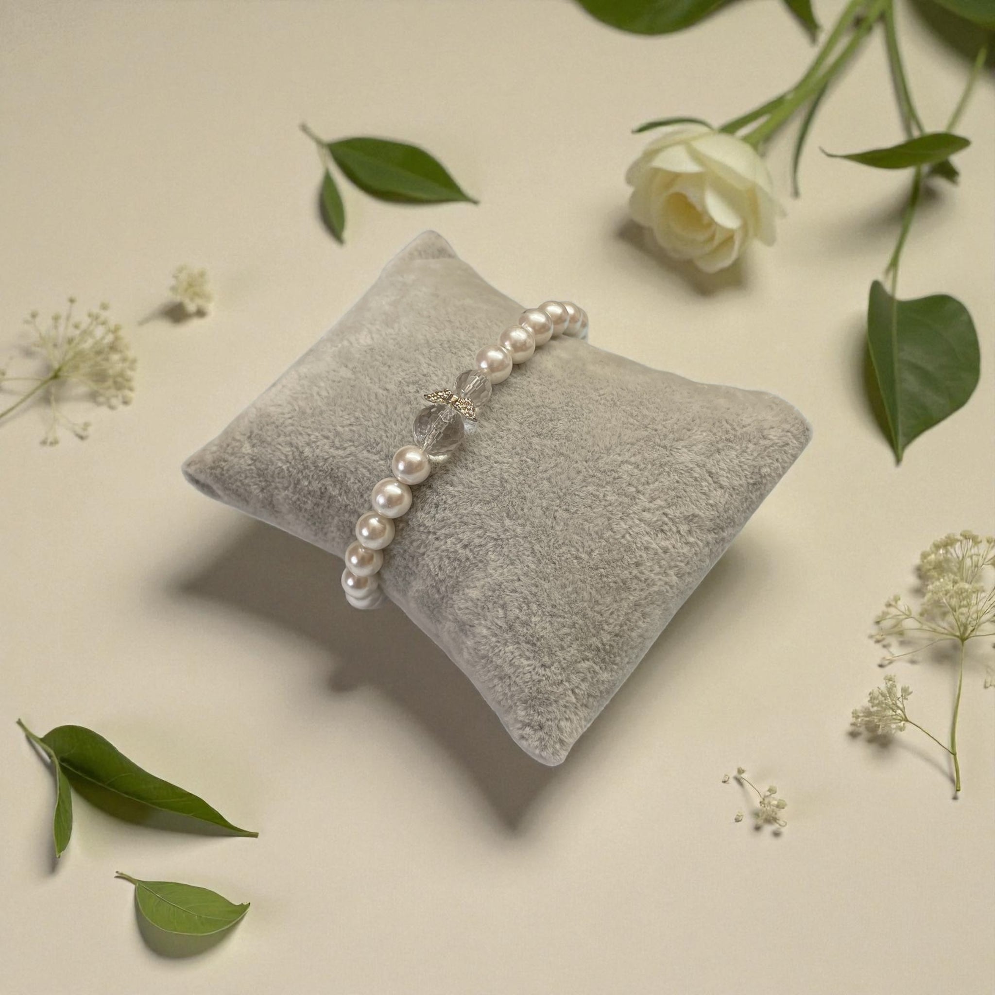 Armband Perle mit Engelsflügel