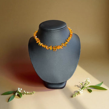 Bernstein-Halskette hell Kinder ca 33-35 cm