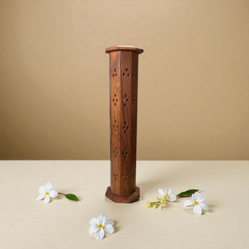 Räucherturm  - Mango Holz für Räucherkegel und Stäbchen