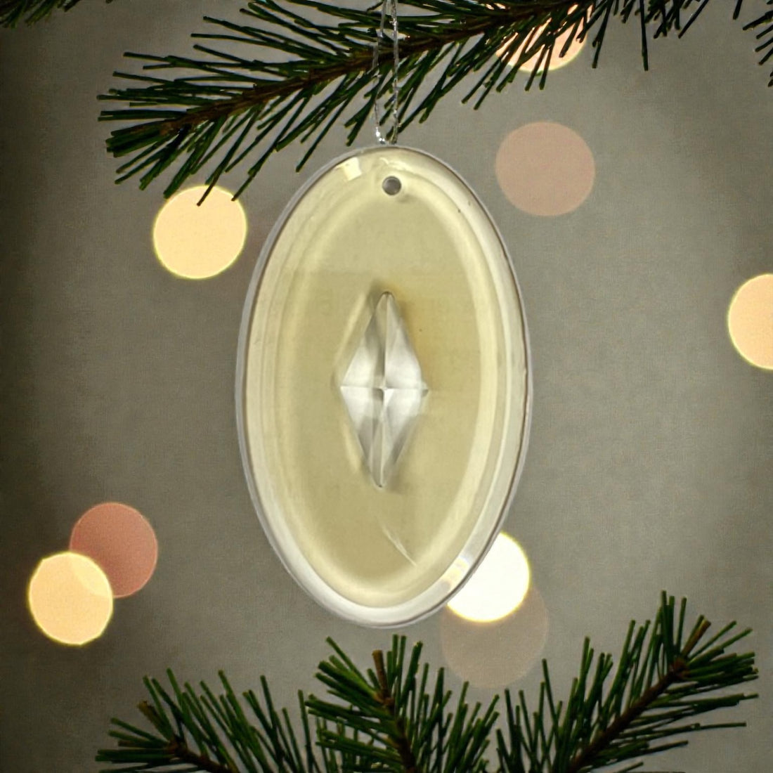 Raumschmuck mit Kristall, gelb