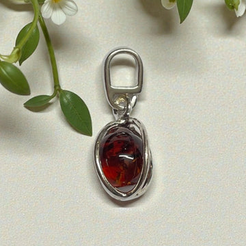 Anhänger Sterlingsilber mit Bernsteinkugel