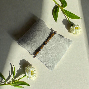 Armband, Tigerauge, 5mm Würfel facettiert