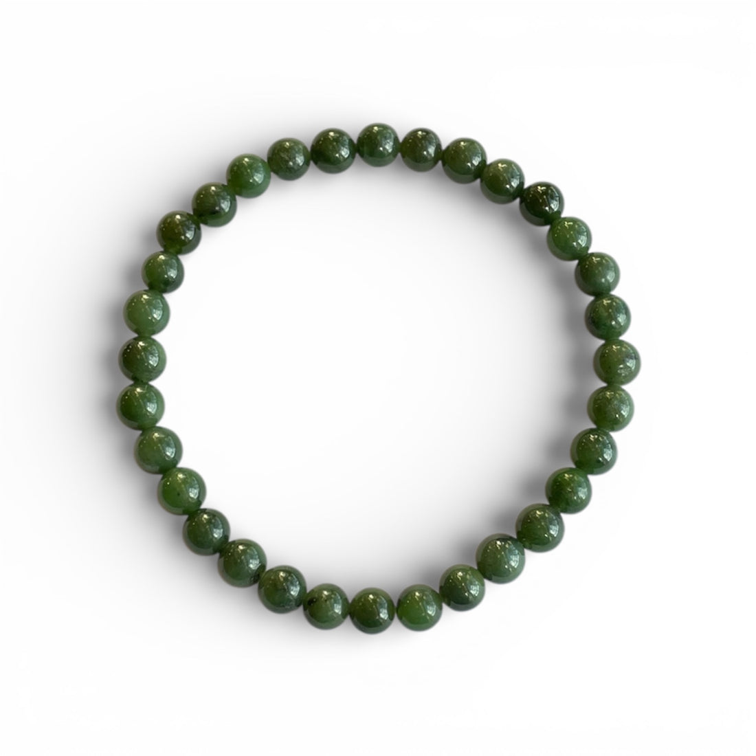 Armband Nephrit, 6mm Kugeln