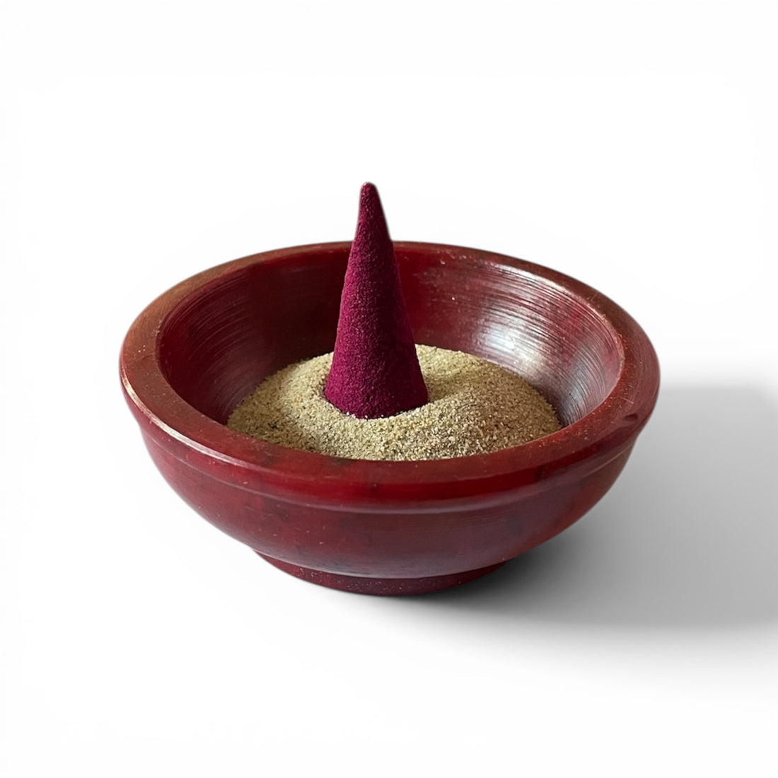 Räucherkegel Rose 20gr mit Halter und Sand