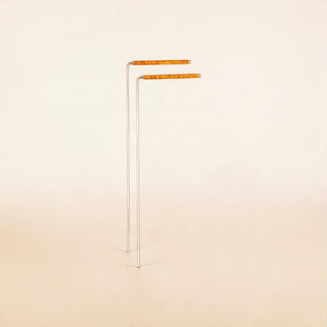 Winkelrute Messing mit Kupfergriff, 22 cm