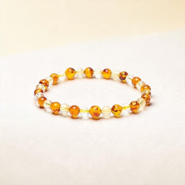 Armband Bernstein und Citrin-Perlen ca.6mm