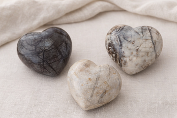 Herz bauchig, Picasso Marble 4,5cm