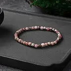 Armband Rhodonit, Block facettiert, 4 mm