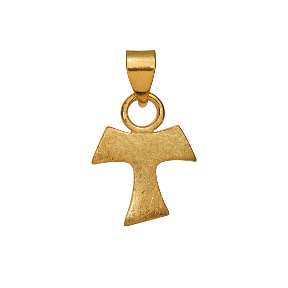 925 Silber Anhänger Tau - Kreuz, 1,8cm, vergoldet